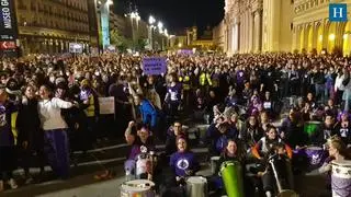 Una gran marcha por el 8-M ha recorrido el centro de la capital aragonesa
