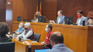 Comparecencia en Las Cortes de los representantes de la Red de Espacios Naturales Protegidos de Aragón: Modesto Pacau, Miguel Noguero y David Gómez.