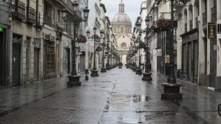 15 de marzo de 2020. La calle Alfonso de Zaragoza vacía tras decretarse el estado de alarma.