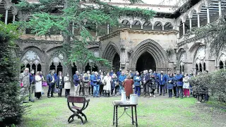 Los participantes en la asamblea de la CECRV, ayer en el Monasterio de Veruela.