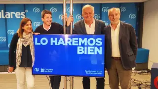 González Pons, en el momento de la presentación del lema.