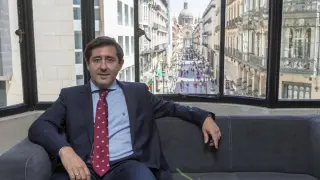 El presidente de la Asociación Logística Innovadora de Aragón, en su despacho.