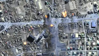 Vista aérea de un ataque Chernihiv