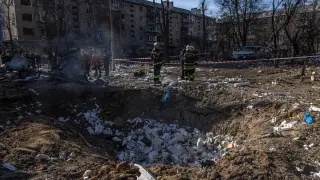 Aftermath of shelling in Kyiv