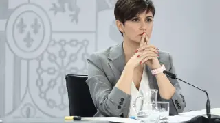 Isabel Rodríguez, la ministra portavoz, tras el Consejo de Ministros este martes.