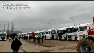 Protestas de transportistas en Tarazona