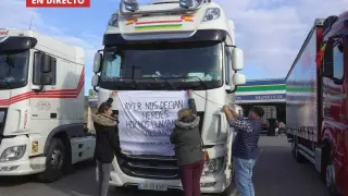 La huelga de transportes en España.