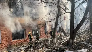 Un edificio destruido en la ciudad de Kramatorsk, en Ucrania.