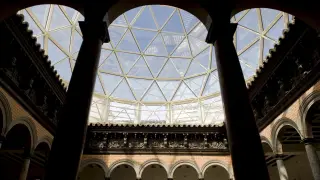 El cerramiento acristalado, con forma de cúpula, con el que se dotó al Pablo Gargallo.
