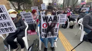 Protesta en Seúl contra el lanzamiento de misiles balísticos en Corea del Norte