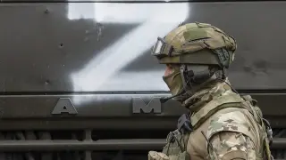 Un soldado ruso en la región separatista de Lugansk
