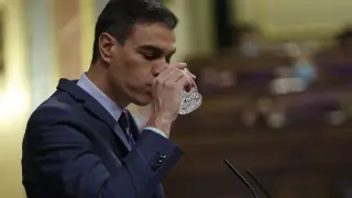 Pedro Sánchez este miércoles en el Congreso