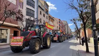 Imagen de la protesta de este viernes en Alcañiz