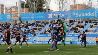 Disputa del partido entre Sabadell y Albacete