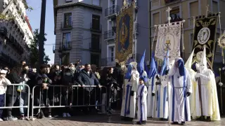 El inicio de la procesión del Pregón, este sábado en Zaragoza.