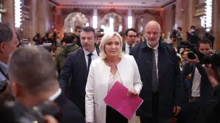 Marine Le Pen en un acto de campaña este miércoles