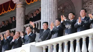 Corea del Norte conmemora el 110 aniversario de su fundador con un multitudinario desfile civil en Pyongyang NORTH KOREA GOVERNMENT