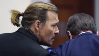 Johnny Depp durante el juicio por difamación contra su exmujer Amber Heard.