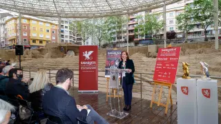 Sara Fernández, vicealcaldesa, en la presentación del Festival de Cine y Series de Historia de Zaragoza.