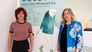 Merche Albero, técnica de Cultura, y Beatriz Calvo, consejera de Cultura de la Hoya de Huesca.