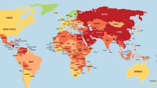 Mapa mundial de la situación de la libertad de prensa.