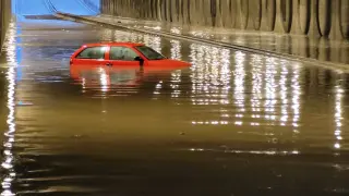 Uno de los túneles inundados en Valencia