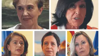 Paz Esteban, Esperanza Casteleiro, Adoración Mateos, Patricia Ortega y Amparo Valcarce
