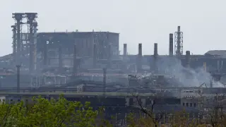 Vista de la destrucción en la acería de Mariúpol.