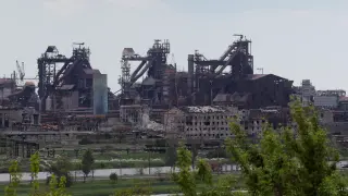 FILE PHOTO: A view shows a plant of Azovstal Iron and Steel Works in Mariupol
