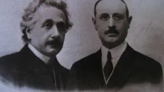 Einstein con el catedrático Vecino Verona en Zaragoza en 1923.