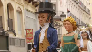 Presentación de los nuevos gigantes de la Comparsa de Zaragoza, Francisco de Goya y Josefina Bayeu