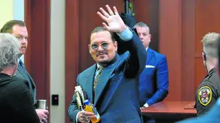 Johnny Depp, en a su entrada al juzgado de Fairfax (Virginia).