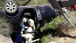 Accidente en la carretera A-1503, a la altura de Sabiñán.