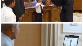 Obama y Jacob Philadelphia, en 2009 y en la actualidad