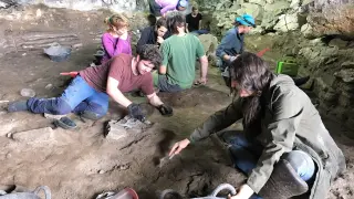 Labores de excavación en el yacimiento de Coro Trasito.