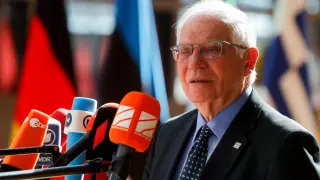 Josep Borrell momentos previos a la segunda día del encuentro extraordinario de la UE.