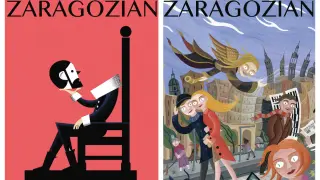 Portadas de 'The Zaragozian' de David Maynar y David Vela (derecha).