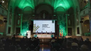 Asamblea General de Caja Rural Aragón, este viernes.