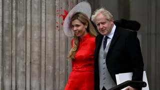 Boris Johson y su mujer a su llegada a St. Paul para celebrar el Jubileo.