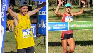 Sara Alonso y Alex García, campeones de España de trail running classic 2022.