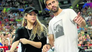 Shakira y Piqué en un partido de baloncesto hace años