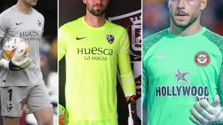 Andrés, San Román y Álvaro, porteros con contrato con la SD Huesca.
