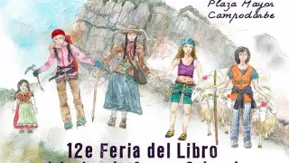 Cartel de la XII Feria del Libro Pirenaico que se celebrará en Boltaña del 24 al 26 de junio.