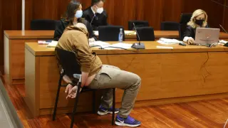 El acusado, Rubén Calvo Ropero, en los primeros momentos del juicio.
