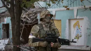 Un soldado en la región del Donetsk