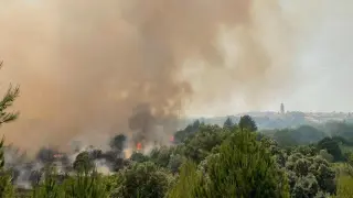 El fuego se acercó al núcleo urbano de Caudiel (Castellón) y obligó a evacuar algunas casas.
