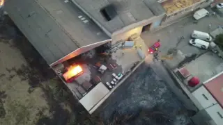 Vista aérea del incendio en Cuarte