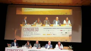 Miguel Gracia, segundo por la derecha, en el Congreso Secretarios e Interventores en Murcia.