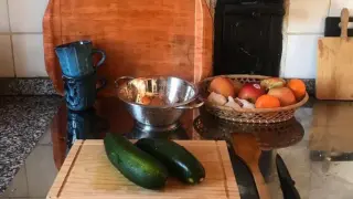 El plato aragonés que Eva Amaral ha preparado con los calabacines de su huerto
