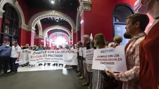 Movilización del Personal de Administración y Servicios (PAS) de la Universidad de Zaragoza.